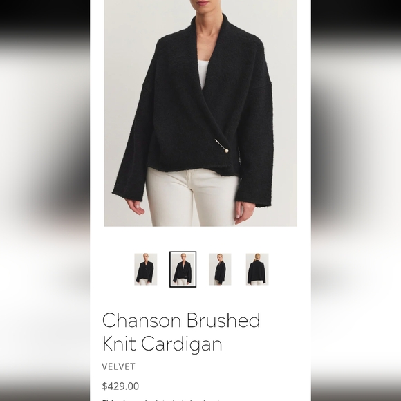 Velvet Charcoal Textured Cardigan
